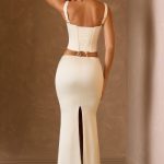 Draped Low-Rise Maxi Skirt in Ivory - Image 3