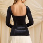 Layered Pleated Corset Mini Dress in Black - Image 2