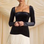 Layered Pleated Corset Mini Dress in Black - Image 6