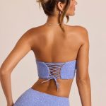 Embellished Strapless Corset Top in Powder Blue - Image 2