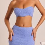Embellished Strapless Corset Top in Powder Blue - Image 4