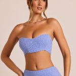 Embellished Strapless Corset Top in Powder Blue - Image 8