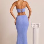 Embellished Strapless Corset Top in Powder Blue - Image 10