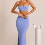 Embellished Strapless Corset Top in Powder Blue - Image 11