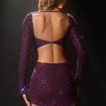 Embellished Asymmetric Crop Top in Deep Purple - Image 3