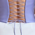 Strapless Lace-Up Satin Corset in Blue Lavender - Image 5