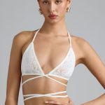 Embellished Cross-Strap Bikini Top in Ivory - Image 5
