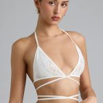 Embellished Cross-Strap Bikini Top in Ivory - Image 6