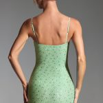 Embellished Bodycon Mini Dress in Pistachio - Image 2