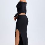 Modal Low-Rise Maxi Skirt in Black - Image 3