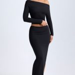 Modal Low-Rise Maxi Skirt in Black - Image 6