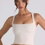 Modal Bow-Detail Crop Top in Ivory