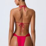 Ruched Cheeky Bikini Bottoms in Raspberry Pink - Image 2