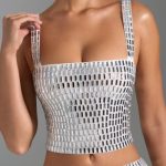 Embellished Square-Neck Top in White - Image 4