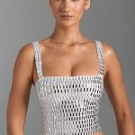 Embellished Square-Neck Top in White - Image 5