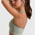Halterneck Crop Top in Bamboo Green - Image 3