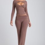 Modal Mid-Rise Straight-Leg Trousers in Taupe - Image 5