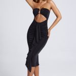 Hardware Detail Cut-Out Midaxi Dress in Black - Image 6