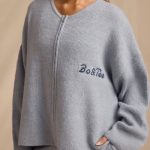 Oversized Zip-Up Cardigan in Soft Blue - Image 4