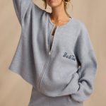 Oversized Zip-Up Cardigan in Soft Blue - Image 5