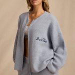 Oversized Zip-Up Cardigan in Soft Blue - Image 7