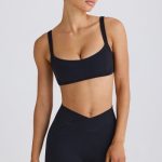 Soft Active Contrast-Trim Sports Bra in Black - Image 7