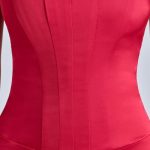 Lace-Up Corset Mini Dress in Cherry Red - Image 4
