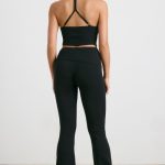 Chunky Knit Kick Flare Trousers in Black - Image 2