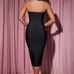 Cut-Out Halterneck Bodycon Midaxi Dress in Black - Image 2