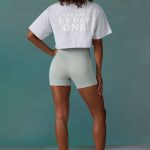 Cotton Cropped Oversized T-Shirt in Ice Grey - Image 2