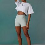 Cotton Cropped Oversized T-Shirt in Ice Grey - Image 6