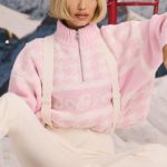 Oversized Half-Zip Chunky-Knit Jumper in Pastel Pink - Image 9