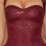 Embellished Halterneck Bubble Hem Mini Dress in Wine Red - Image 5