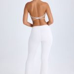 Tall Ruched Mid-Rise Trousers in White - Image 2