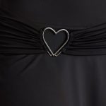 Heart Detail Cowl Neck Mini Dress in Black - Image 4