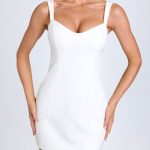 Sweetheart-Neck Micro Mini Dress in White - Image 4