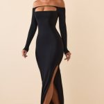 Modal Off-Shoulder Open-Back Maxi Dress in Black - Image 6