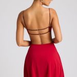 Contrast Binding Mini Dress in Fire Red - Image 2