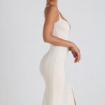 Modal Bow-Detail Sweetheart-Neck Midi Dress in Ivory - Image 3