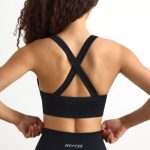 Super Sculpt Seamless Cross-Back Sports Bra in Black - Image 2