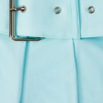 Petite Metallic Belted Mid-Rise Flared Trousers in Ice Blue - Image 4