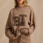 Oversized Knit Jumper in Brown Marl - Image 4
