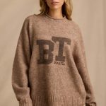 Oversized Knit Jumper in Brown Marl - Image 6