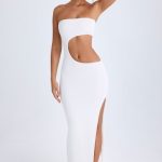 Cut-Out Bandeau Maxi Dress in White - Image 4