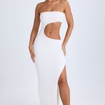 Cut-Out Bandeau Maxi Dress in White - Image 5