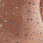 Sheer Embellished Long Sleeve Evening Gown in Almond - Image 7