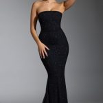Embellished Corset Gown in Black