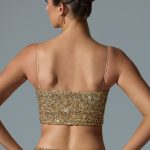 Embellished Cut-Out Crop Top in Gold - Image 2