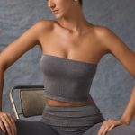 Bandeau Crop Top in Washed Charcoal