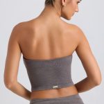 Bandeau Crop Top in Washed Charcoal - Image 2